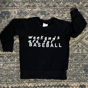 Posh & Cozy Black Baseball Sweatshirt